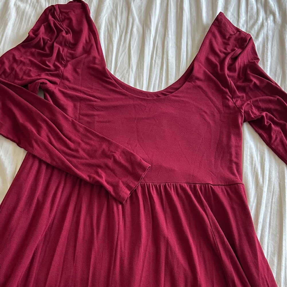 a new day Women's Long Sleeve burgundy Dress